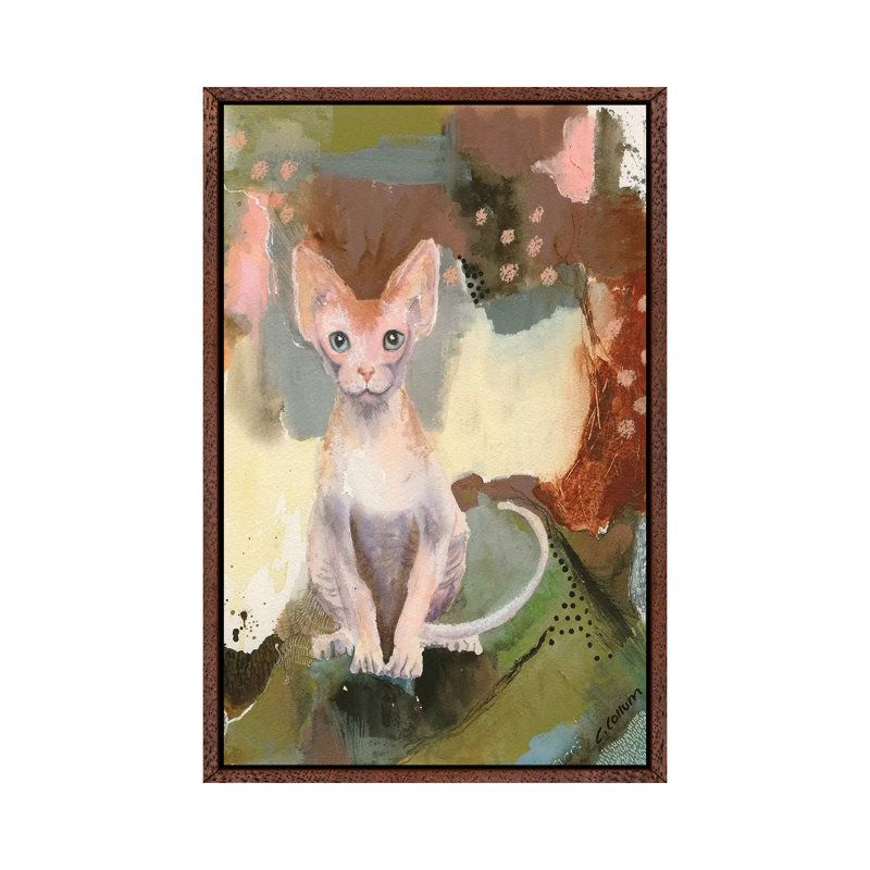 Forest Sphynx by Connie Collum - Painting on Canvas, 66.04cm H x 45.72cm W x 3.81cm D, Classic Brown Wood Framed