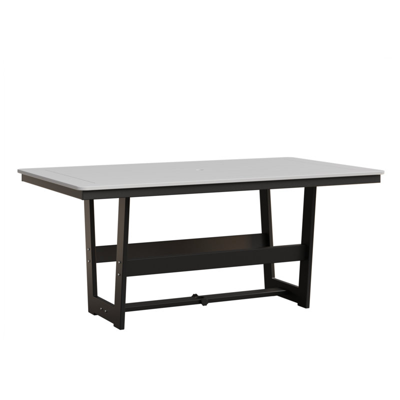 Hudson Outdoor Dining Table, Matte White, Matte Black
