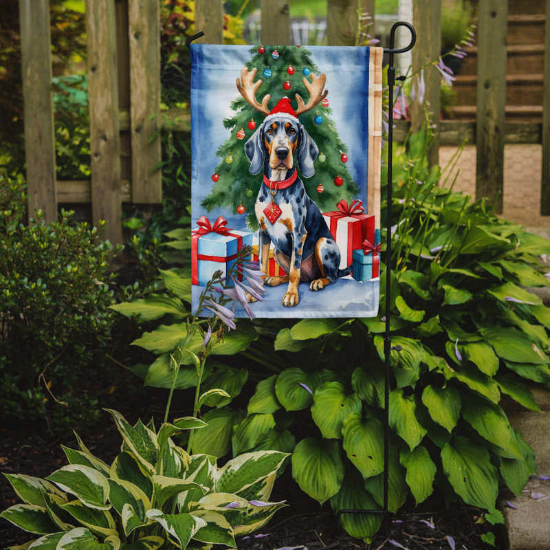 Drapeau de Noël renne de jardin, Bluetick Coonhound