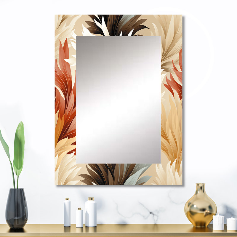 Demara Driftwood Dreams Tropical Pattern - tropical  Unique Wall Mirror, Botanical, Floral Mirror, Printed Metal Art