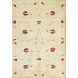 Hand-Knotted High-Quality Red and Ivory Area Rug