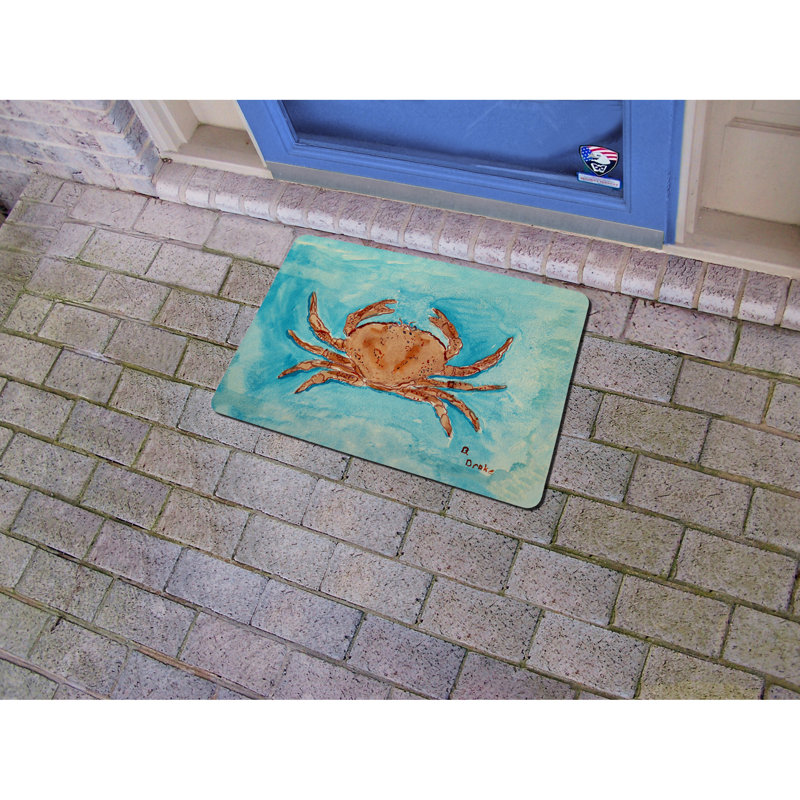 Tapis d'intérieur / extérieur antidérapant Liesl Crab, Rectangle 1 pi 6 po x 2 pi 2 po