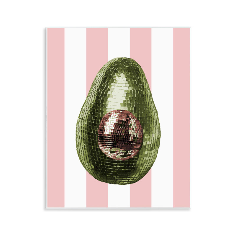 Plaque disco avocat sur fond rose, design par Lil 'Rue