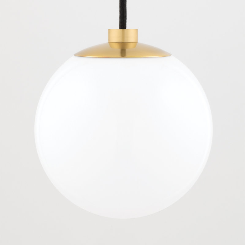 Luminaire suspendu sphérique 1 lumière Luna, Laiton vieilli