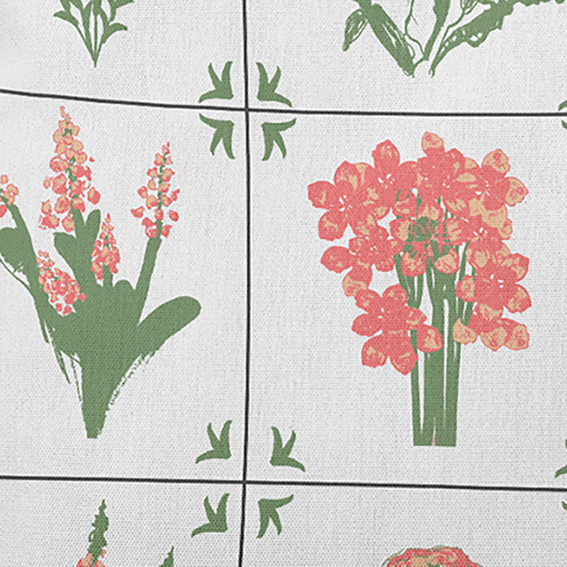 Salmon and Light Pink Floral Polyester Throw Pillow