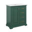 Meuble-lavabo 30 po avec lavabo en céramique et poignées dorées, meuble-lavabo en bois résistant à l'eau avec 3 tiroirs