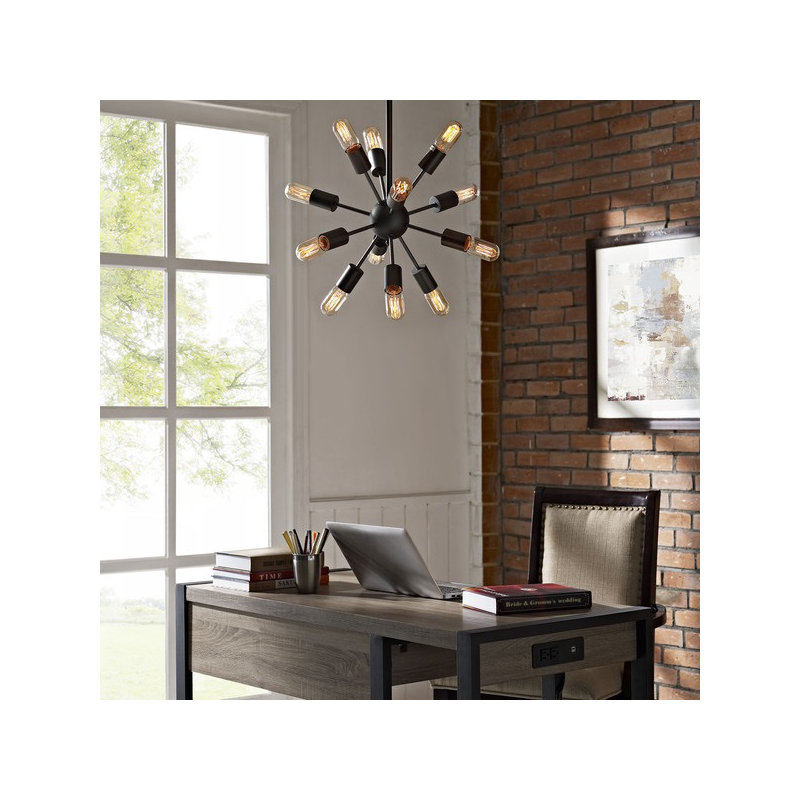 Stokely 12 - Light Iron Dimmable Sputnik Sphere Chandelier