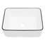 Lavabo vasque de salle de bain en céramique blanche de qualité 16 x 12 pouces - Design moderne attrayant et durable-121112350