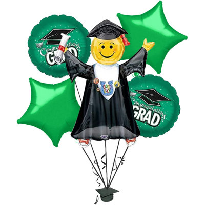 PMU Graduation Jumping Smiley Grad Balloon Bouquet