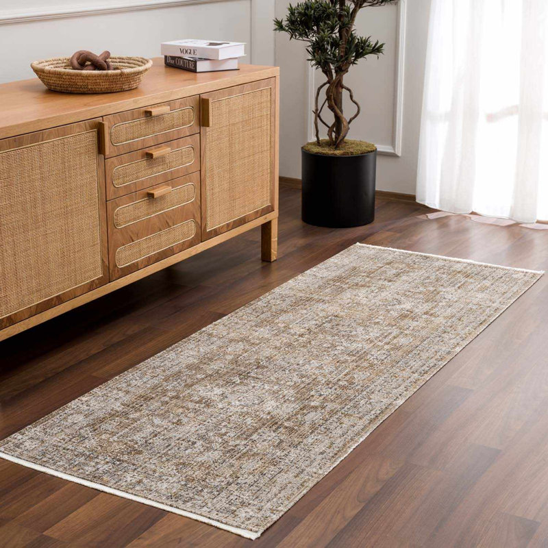 Tapis extérieur lavable à la machine Bungalow Rose Agnesse, Rectangle 6 pi 7 po x 9 pi 6 po 