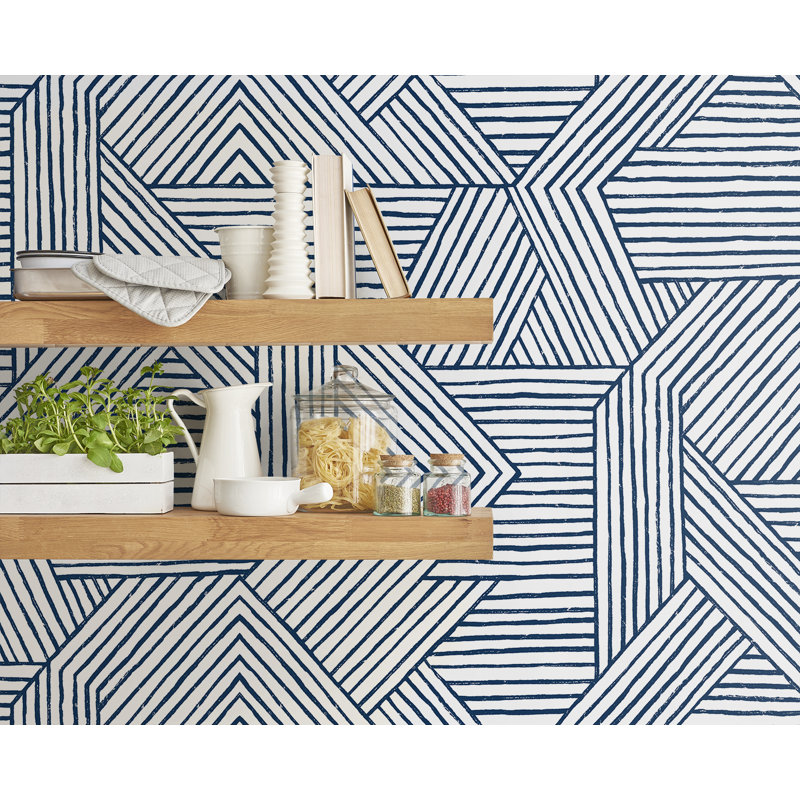 Vinyl Peel & Stick Wallpaper Roll, Navy Blue