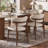 Mid-Century Modern Beige Dining Chairs, Brown Solid Oak Wood Kitchen Chairs for Dining Room, Off White Cotton Linen, No Assembly Required-1257909174