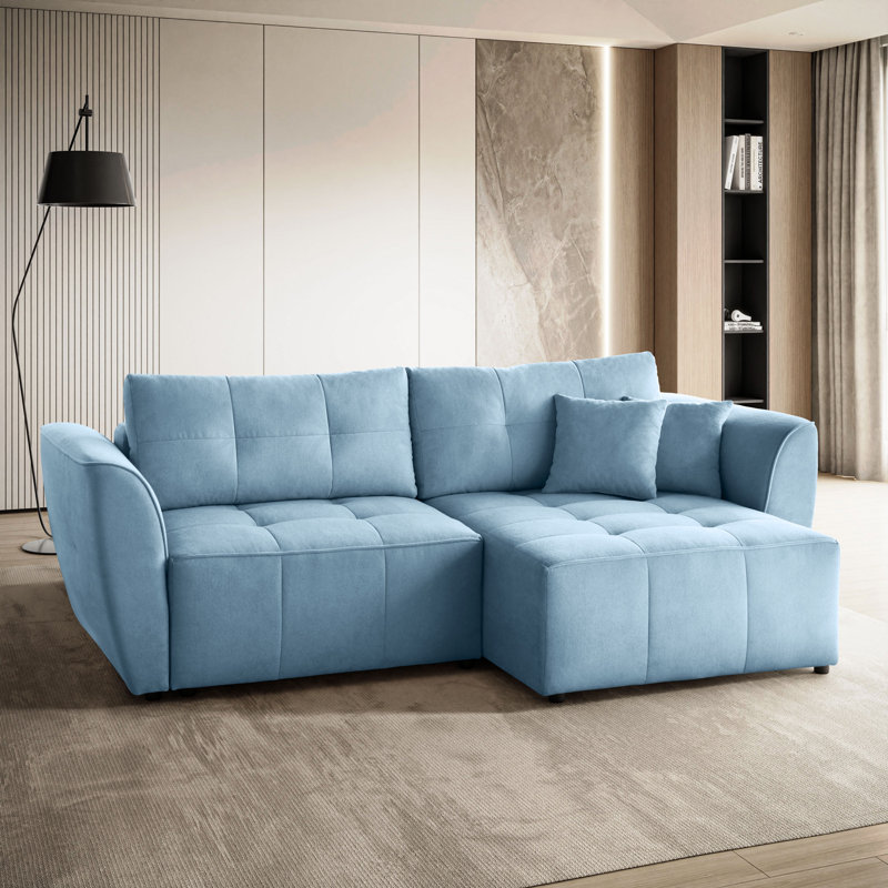Creddy Universal Corner Sofa with Sleeping Fuction , Blue