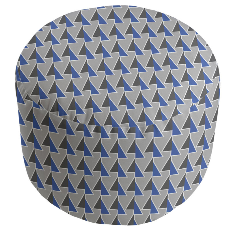 Upholstered Pouf, Blue