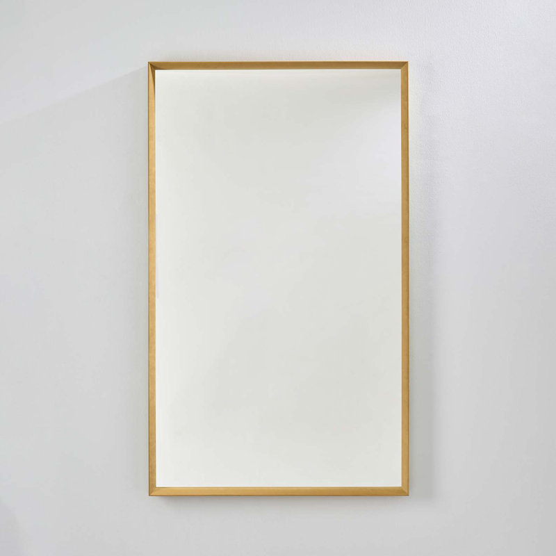 Nakira Solid Wood Rectangle Wall Mirror, Yellow