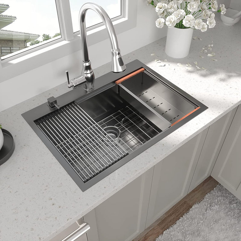33'' L Single Bowl Stainless Steel Kitchen Sink