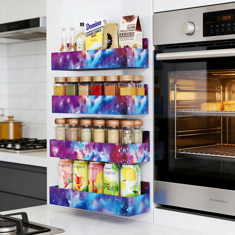 Magnetic Spice Rack For Refrigerator Door - 4 Pack Space Saving Kitchen Organizer With Strong Magnets For Easy Spice Storage And Access