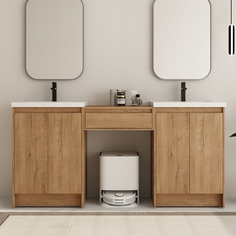  Ensemble de meuble-lavabo double 72 po avec plateau en résine Bellmead