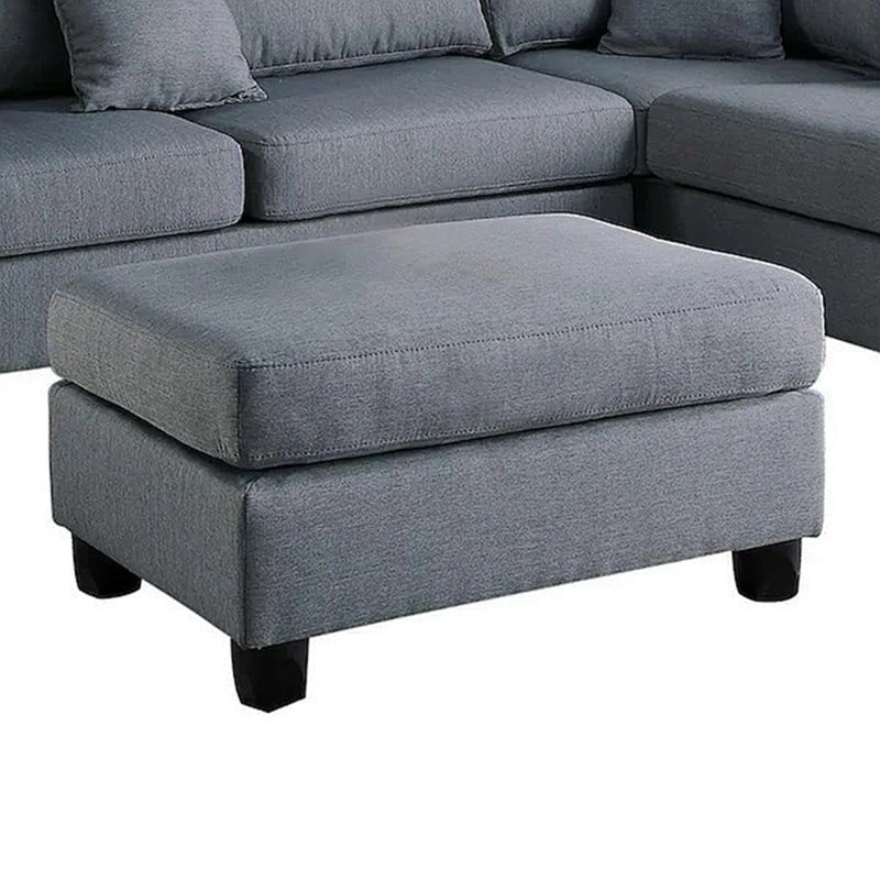 Canapé modulaire réversible gris 3 pièces pour canapé de salon et repose-pieds en tissu de polyfibre, Gris