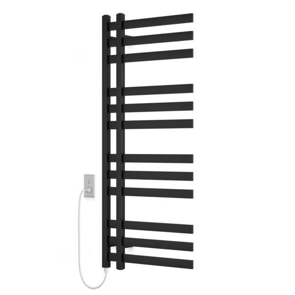 Artos MS12250P-BK Lioni, chauffe-serviettes 48 po x 20 po, à brancher - noir - article personnalisé, Noir
