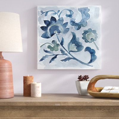 Peinture sur toile tendue Indigo Ornament VI