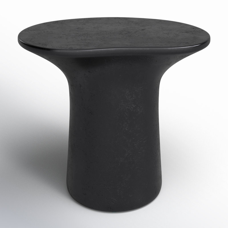Yumi Outdoor Oval Side Table, Black