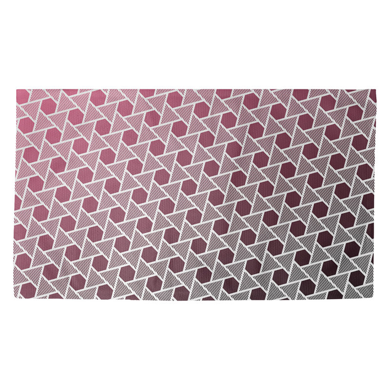 Tapis rose à motif d'hexagones et de triangles Mcguigan, Rectangle 3 pi x 5 pi