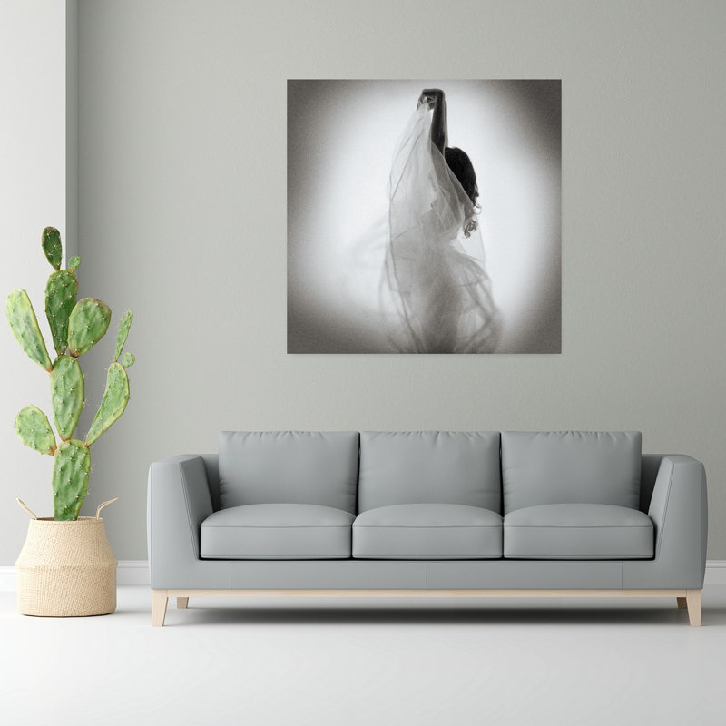 «Graceful Fabric Dance», art délicat éthéré délicat, H 48 po x l 48 po