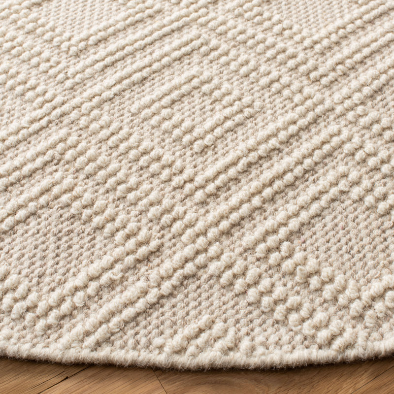 Tapis géométrique en laine / coton tissé à la main Connellsville, Rond 6 pi