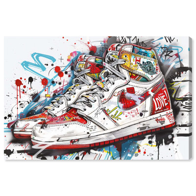 Love Graffiti Sneakers Sneaker Art Canvas Print by Notoriart