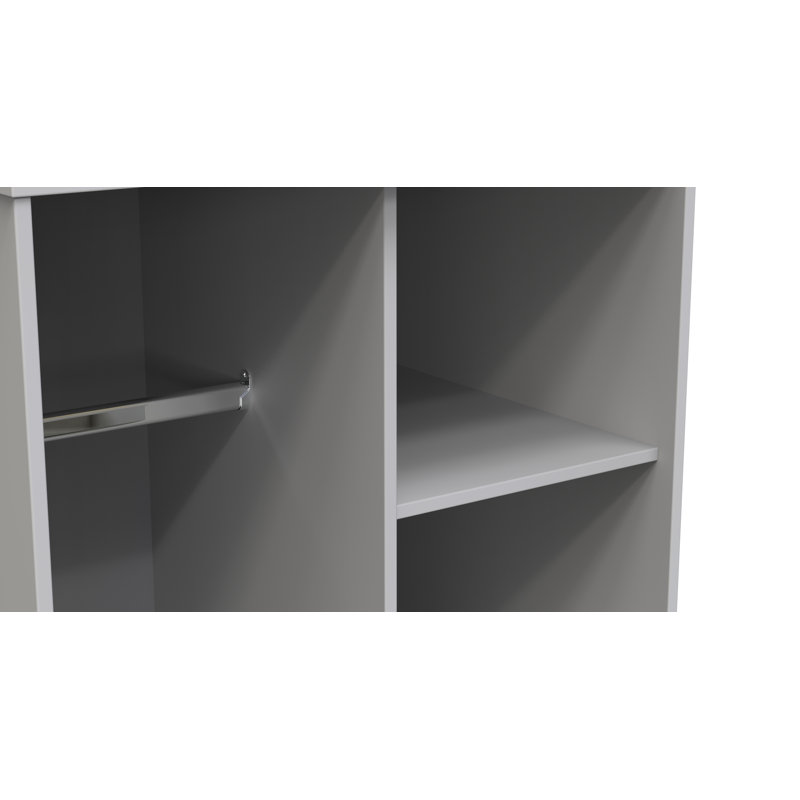 Baturhan Manufactured Wood Wardrobe, Shadow Matt/Grey