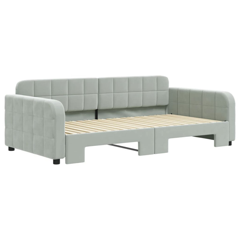Lit de jour rembourré Hadwin, Light gray, Without Mattress