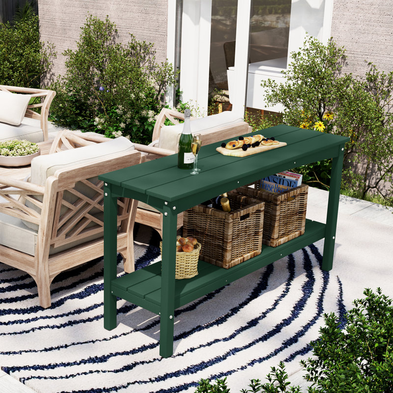 Armentha 55.5" W Outdoor Buffet Table, Green