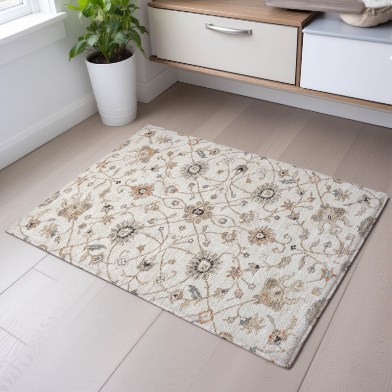Premium Machine Washable Ducote AMF1137 Global Rug, Rectangle 1'8" x 2'6"