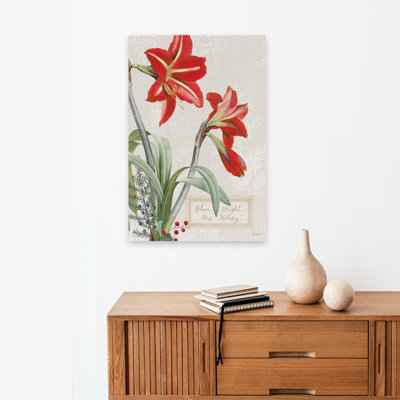 Joyful Tidings I - Amaryllis Bouquets Christmas Cream Art