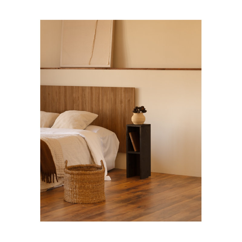 Nightstand Solid Wood Nightstand, Black