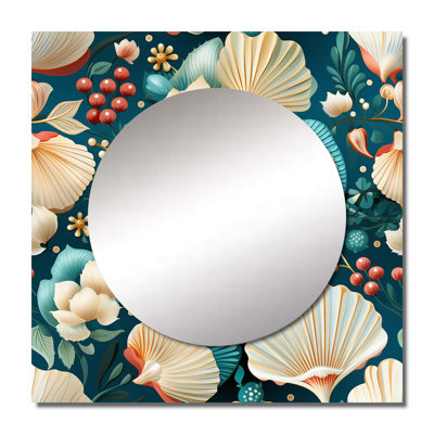 Coastal Seashells Coastal Pattern I - Abstract Large Square Mirror Wall Decor For Bedroom