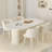 Lexly Pedestal Modern Cream Color Dining Table, Roman Column-523907872