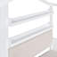Lit simple avec canapé, lit plateforme pour enfants avec deux tiroirs et tablette de rangement, blanc