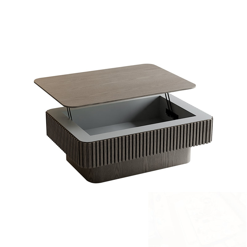 Kelesia relevable avec rangement et hauteur réglable, Gris