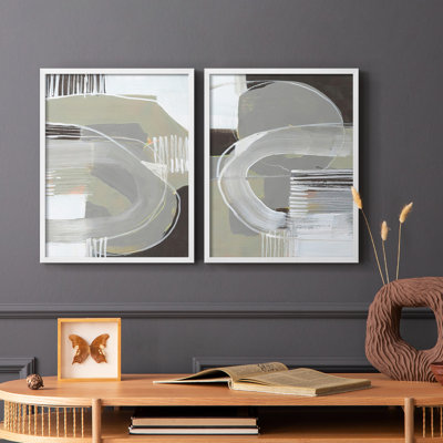 «Arching Neutrals I», reproduction encadrée de qualité supérieure - prête à être accrochée - aucun clou requis - aucun clou requis