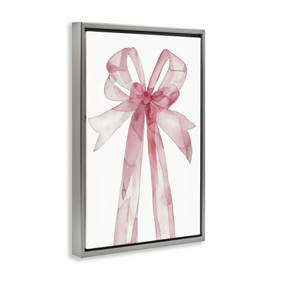 Cadre flottant Coquette Pink Bow Illustration, design par LSR Design Studio