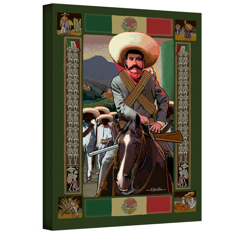 « zapata » par rick kersten, reproduction de peinture sur toile tendue, H 32 po x l 24 po
