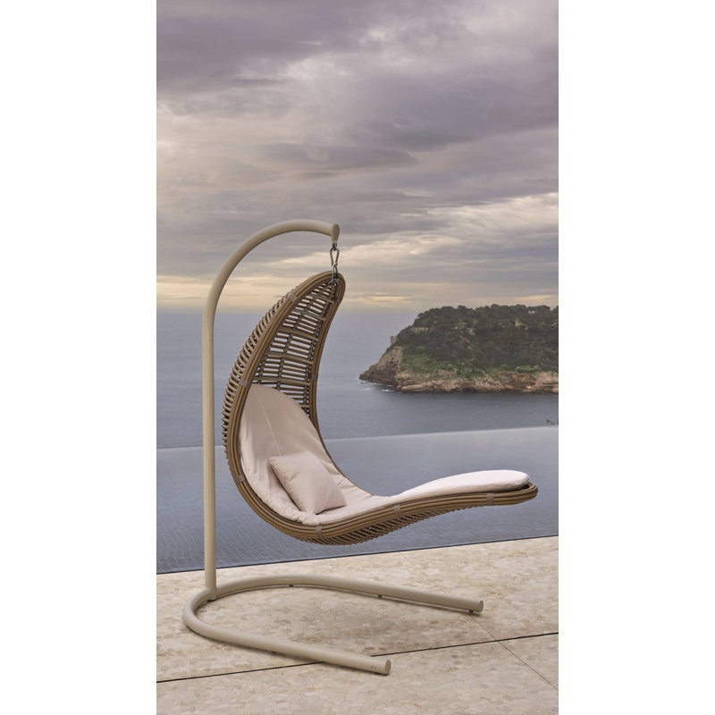 Drone Hanging Chaise Lounger with Stand, Canvas Taupe Sunbrella® Canvas