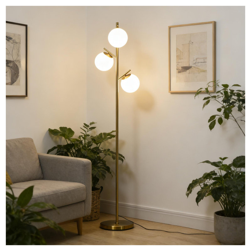 Lampe sur pied à 3 lumières Modern