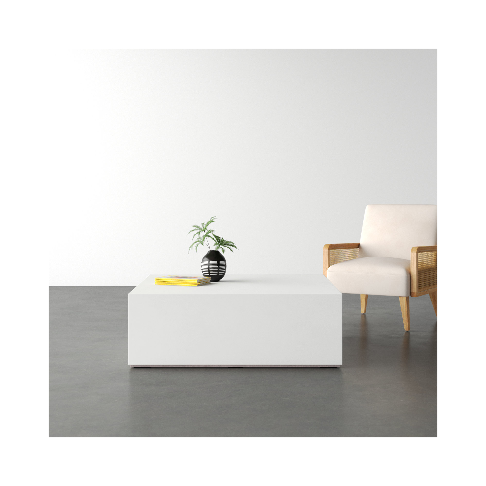Kareen Square Coffee Table, 16.5" H x 39.5" W x 39.5" D, Lava Brown