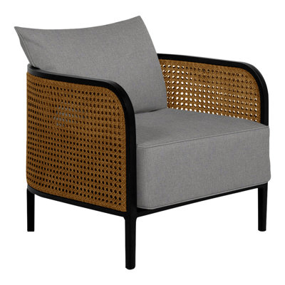 Havana Lounge Chair - Black/Natural Cane