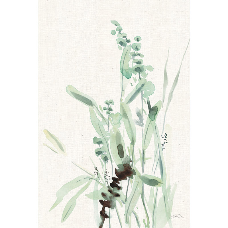 Grasses III On Linen by Katrina Pete - Wrapped Canvas Painting, 46cm H x 30cm W x 3.8cm D