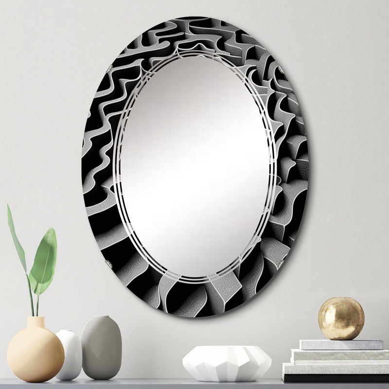 Pliage - Miroir mural moderne ovale, 30 po x 20 po
