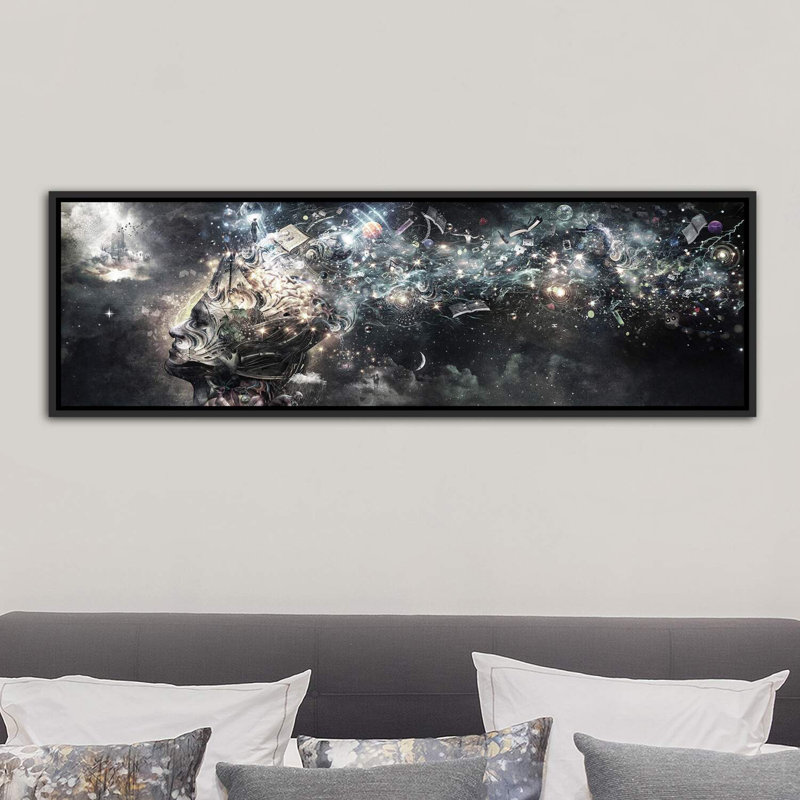 Coma par Cameron Gray - Giclée sur toile panoramique, Pas de tapis, H 20 po x l 60 po x P 1,5 po, Papier encadré noir